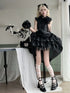 Elegant Chunky Heels Lolita Pumps for Women - Lace-Up Ballet Style Single Shoes for Spring and Autumn Parties, Fashionable French-Inspired Footwear with Square Toe and Super High Heel